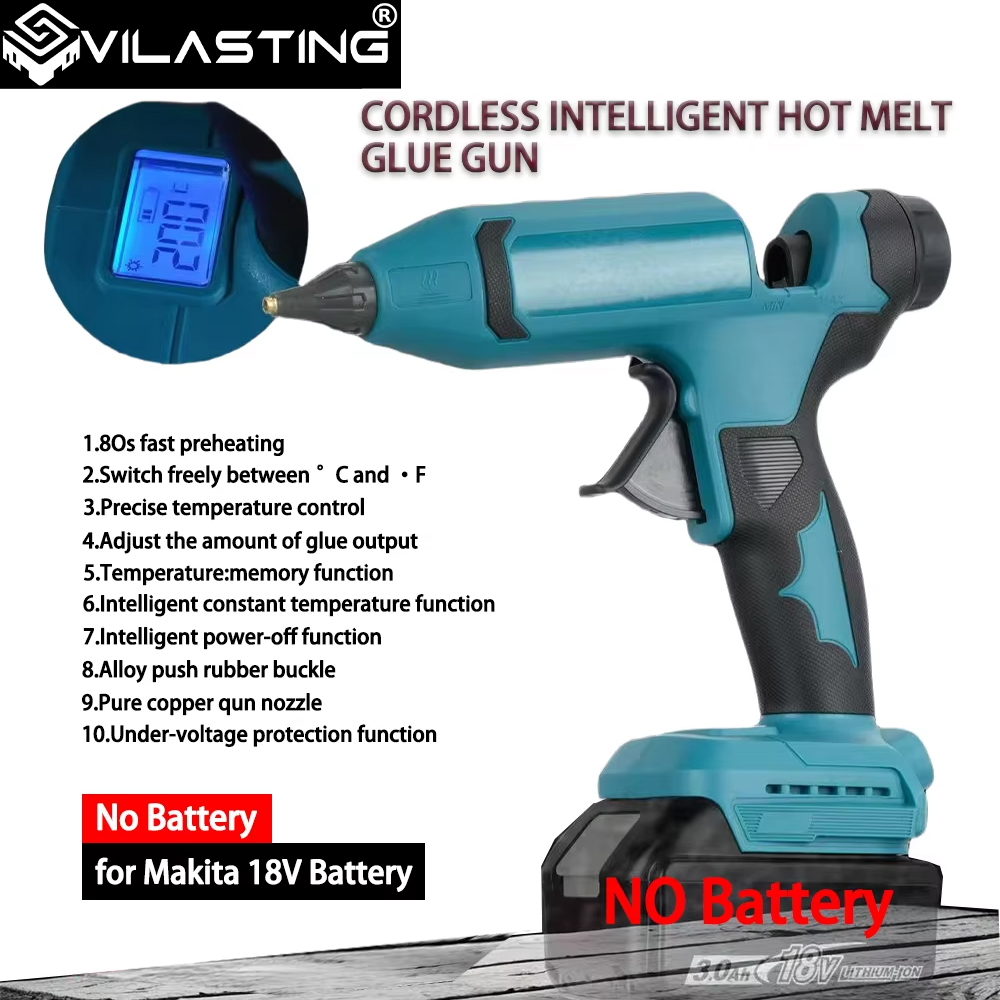 Hot Melt Glue Gun Cordless - VILASTING Электрический термоклеевой пистолет Беспроводной светодиодный