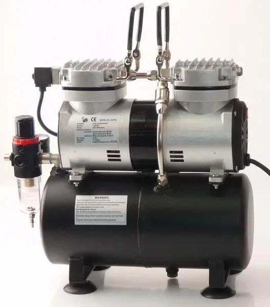Airbrush Kit With Mini Compressor - Комплект мини-компрессора для аэрографа AS196, двухрежимный