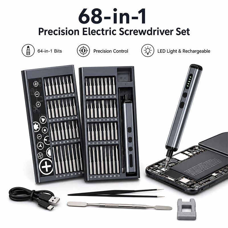 Electric Screwdriver Rechargeable Usb - Набор прецизионных электрических отверток 68 в