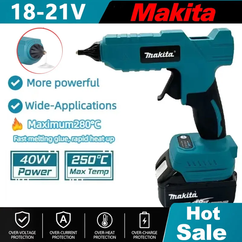 Hot Melt Glue Gun Cordless - Беспроводной электрический клеевой пистолет Makita 18В