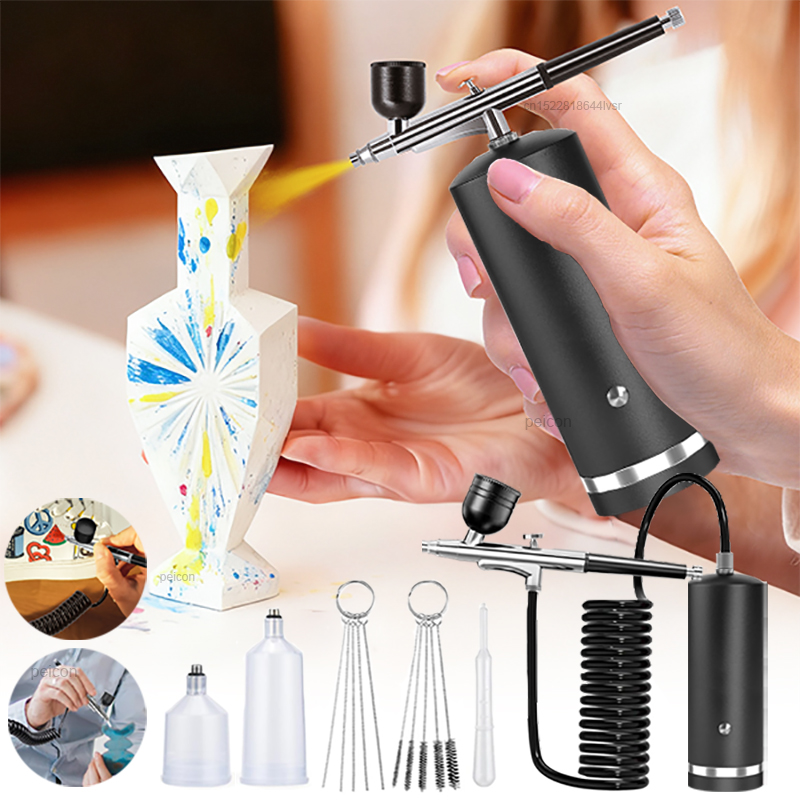Аэрограф с компрессором, писто – обзор и цена Airbrush Kit With Mini Compressor