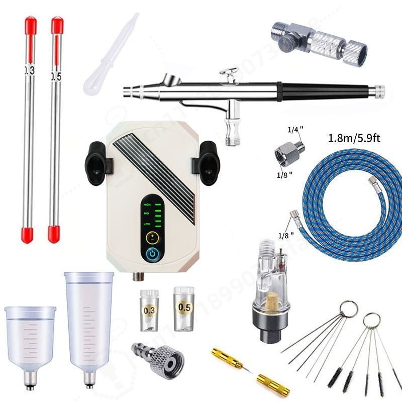 Мини-компрессор для аэрографа, – обзор и цена Airbrush Kit With Mini Compressor